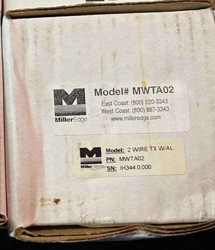 Miller Edge MWTA12 Transmitter, Nema 4 w/ Low Battery Alarm W/  Receiver MWR02A