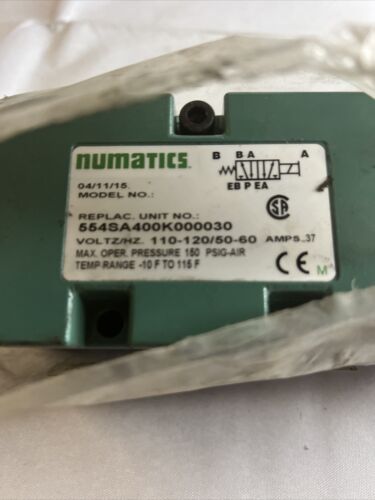 New Numatics 554SA400K000030 Solenoid Valve