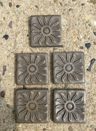 Tile 2×2 Brown Antique Metal Sunrise Accent Insert Deco 5/pack FREE SHIPPING