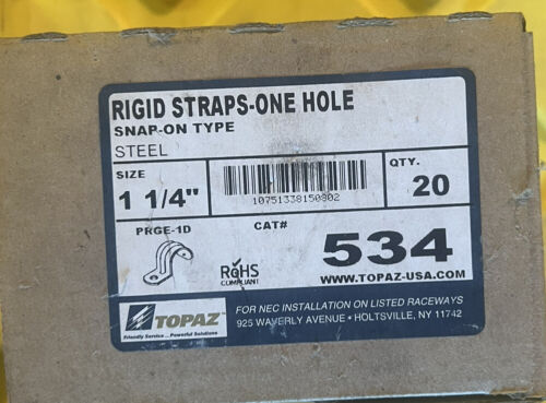 Topaz 534 Rigid Straps, One Hole, Steel, 1-1/4″, Snap On Type, Lot of 2, New