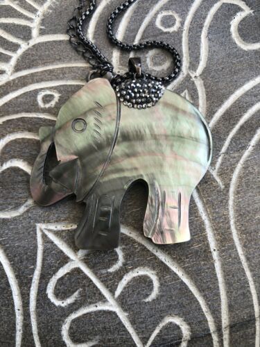 Elephant necklace with Stainless Chain Black