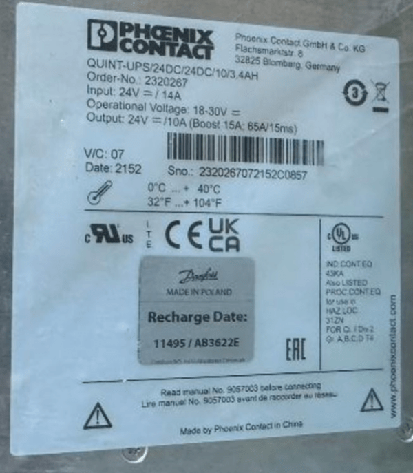 NEW Phoenix Contact QUINT-UPS/ 24DC/ 24DC/10/3.4AH 2320267 Module USA SELLER