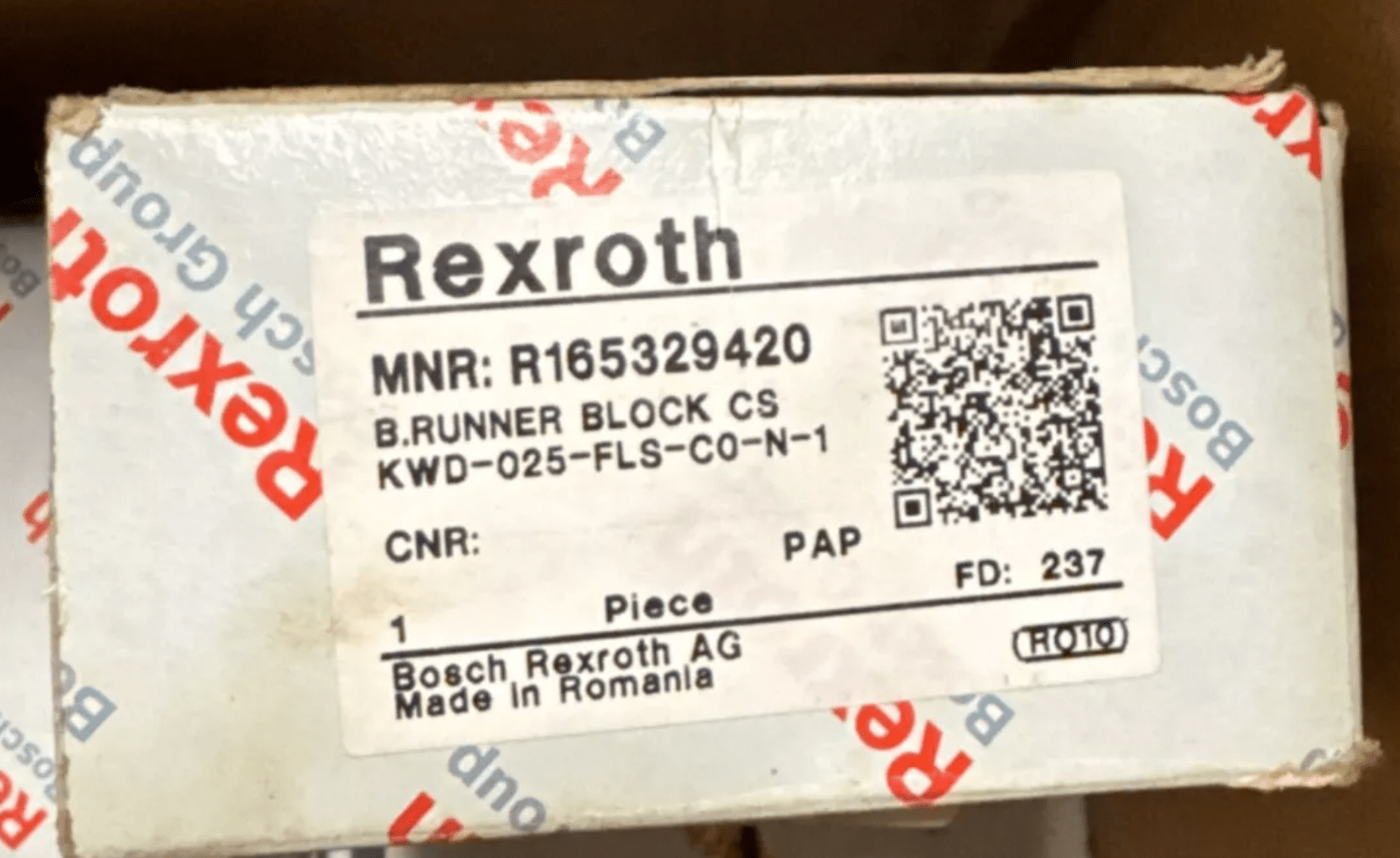 Rexroth R165329420 Linear Guide Carriage KWD-025-FLS-CO-N-1 B.Runner Block CS