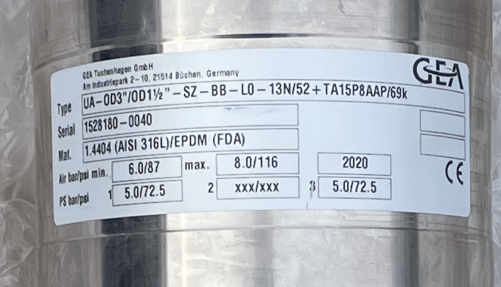 GEA TUCHENHAGEN UA-0D3″/0D11/2″-SZ-BB-L0-13N/52+Ta15P8AAP/69K