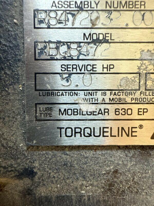 Torqueline RBQ8472 5HP NOS  MOBILGEAR 630 EP RATIO 20 OUTPUT 88