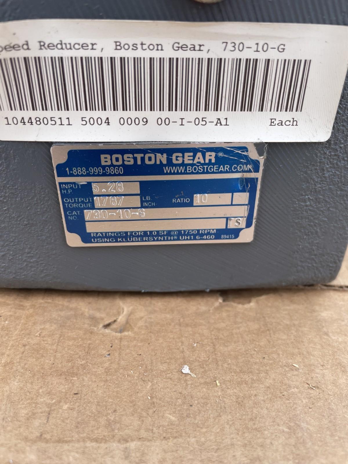 Boston Ge730-10-G worm gearbox ratio: 10:1 Gear Reducer distance: 3″ Boston Gear