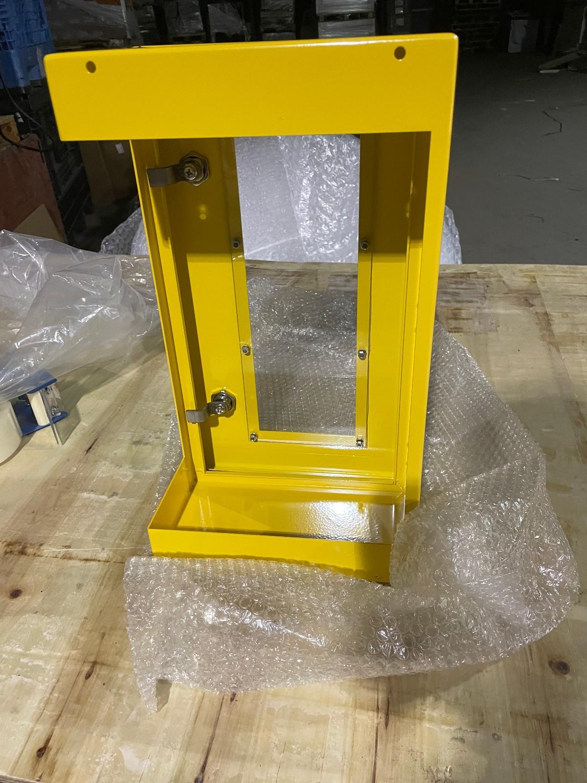 Yellow I/O Enclosure With Viewing Window, 17″ x 10″ x 6″ – 2 LOCK OUT box