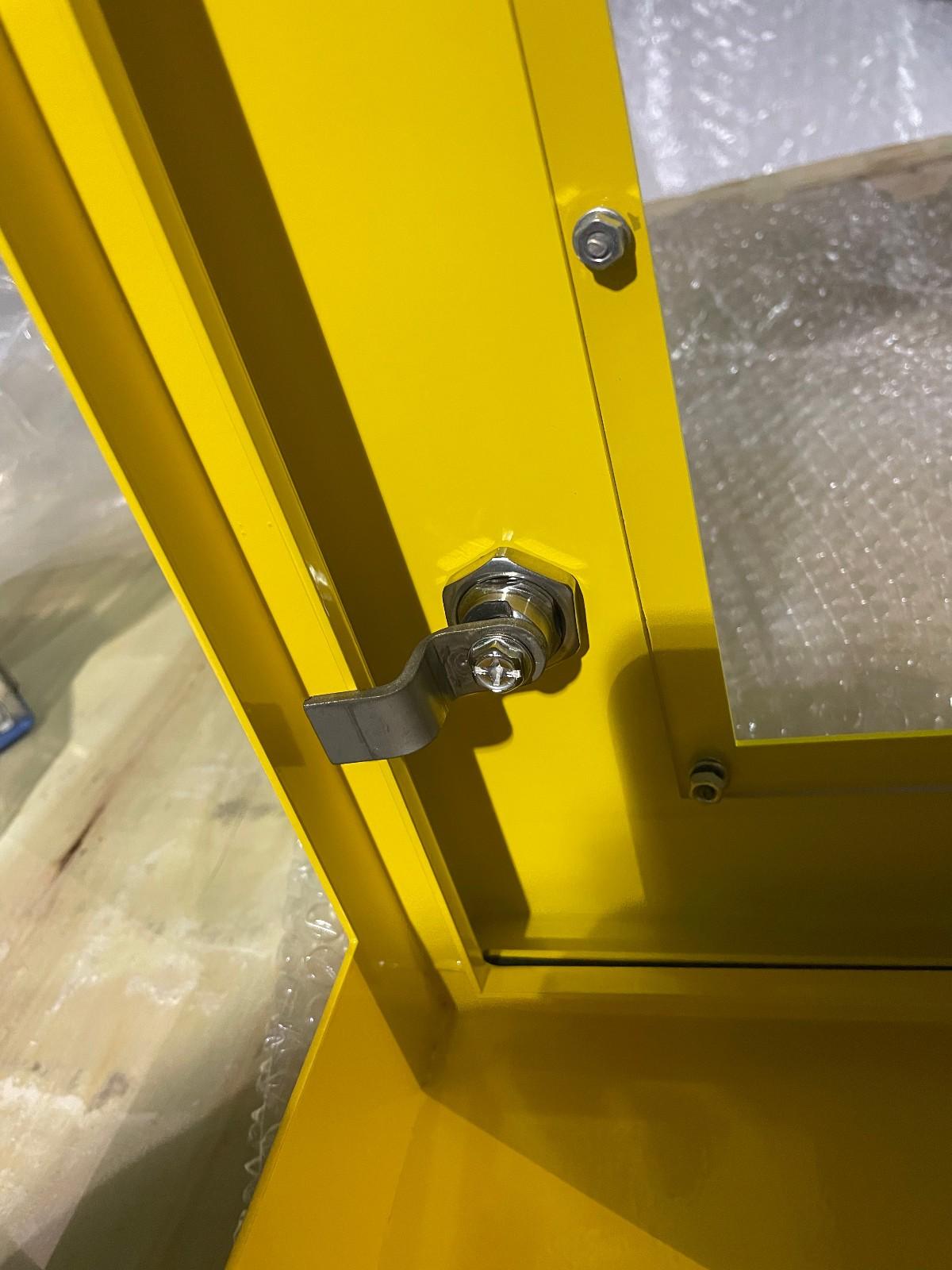 Yellow I/O Enclosure With Viewing Window, 17″ x 10″ x 6″ – 2 LOCK OUT box