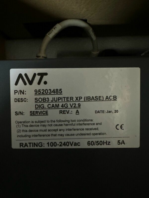 AVT 95203485 SOB3 JUPITER XP (IBASE) ACB DIG. CAM 4G V2.9 Now ESKO print-inspect