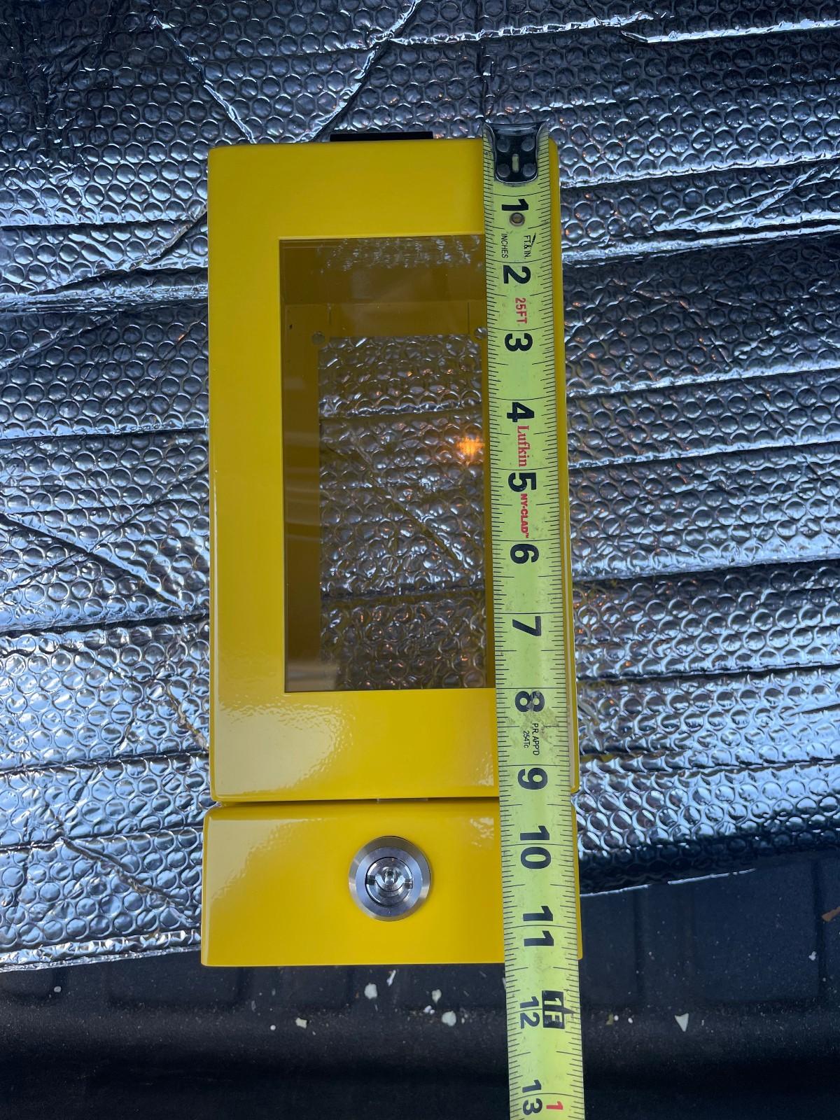 Yellow I/O Enclosure With Viewing Window, 9″ x 5″ x 6″ -New No key LOCK OUT box