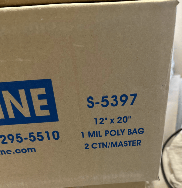 2000 – ULINE S-5397 Plastic Clear Bags Open Top Apparel 12 x 20″ 1 Mil Poly Bags