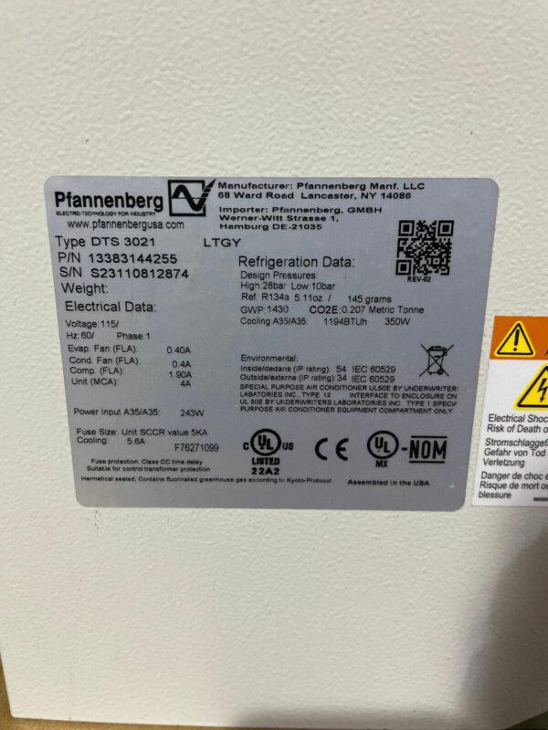 PFANNENBERG  13383144255 DTS3021 115V INDOOR SIDE MOUNTING COOLING UNIT 115VAC