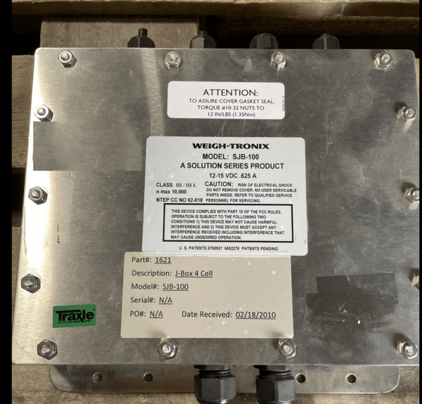 Weigh Tronix SJB-100 12-15 vdc .625a j-bix