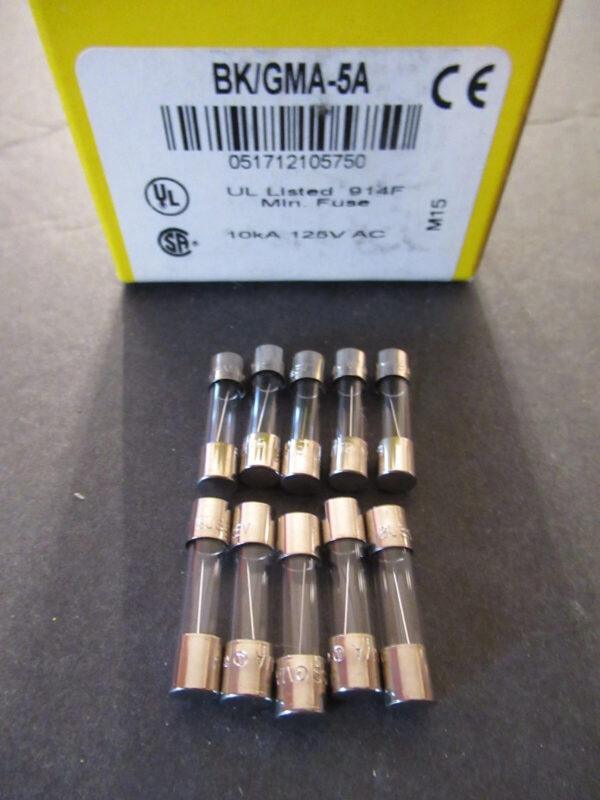 Ten (10) Buss GMA-5A GMA 5A BUSSMANN FUSES 5A 125V 5 x 20mm FAST BLOW NEW NOS