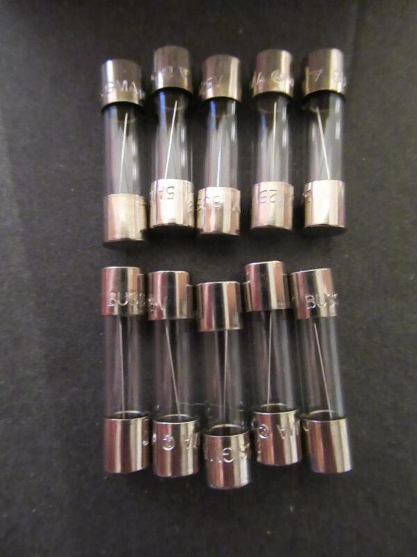 Ten (10) Buss GMA-5A GMA 5A BUSSMANN FUSES 5A 125V 5 x 20mm FAST BLOW NEW NOS