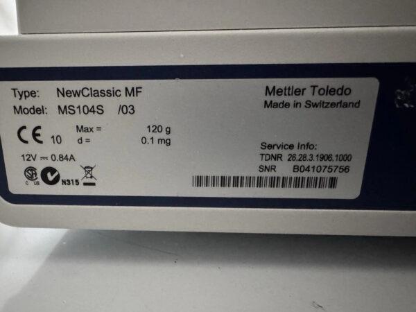 Mettler Toledo MS104S/03 NewClassic MF Precision Laboratory Scale For Parts