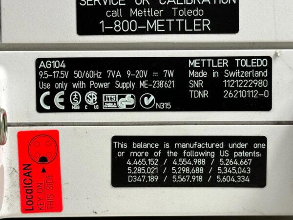 Mettler Toledo AG 104 Analytical Balance Scale for parts / repair