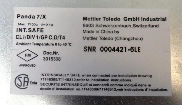 METTLER TOLEDO Panda 7/X Paint Scale, FOR PARTS/ REPAIR