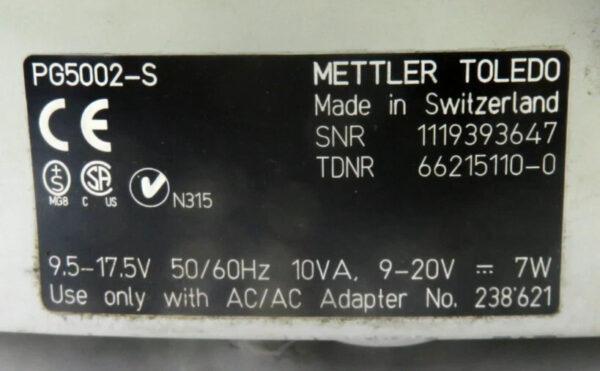 METTLER TOLEDO PG5002-S Analytical Scale Balance Base, FOR PARTS/REPAIR