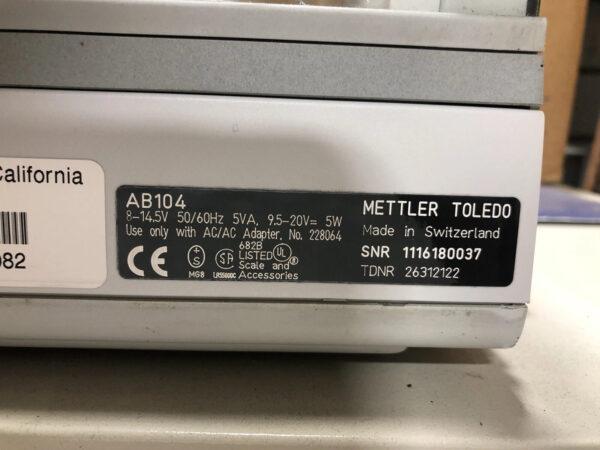 Mettler Toledo AB104 Analytical Balance .1mg (w/ 30 Day Parts & Labor Warranty)