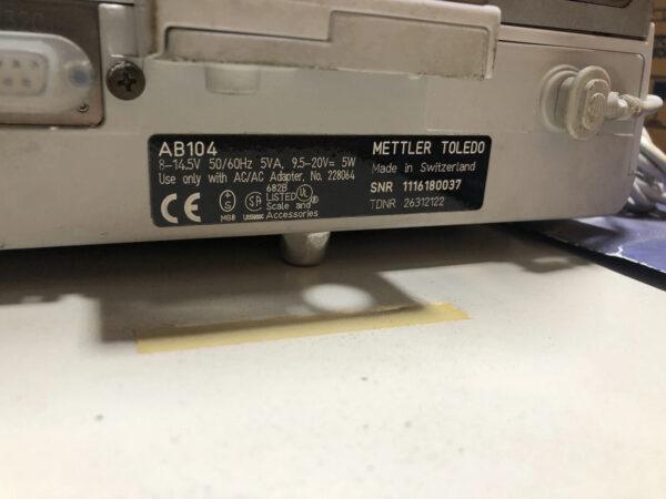 Mettler Toledo AB104 Analytical Balance .1mg (w/ 30 Day Parts & Labor Warranty)