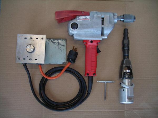 SUNNEN (MILWAUKEE) CH-168 / AN-1060 DRILL MOTOR & CH-75 MANDREL DRIVER ADAPTER