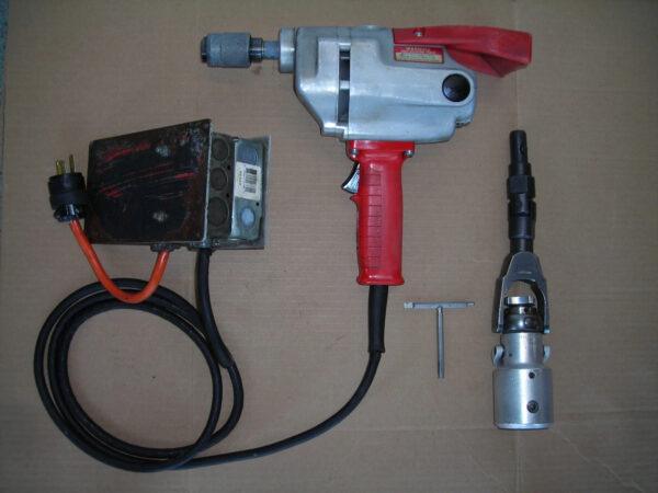 SUNNEN (MILWAUKEE) CH-168 / AN-1060 DRILL MOTOR & CH-75 MANDREL DRIVER ADAPTER