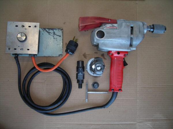 SUNNEN (MILWAUKEE) CH-168 / AN-1060 DRILL MOTOR & CH-75 MANDREL DRIVER ADAPTER