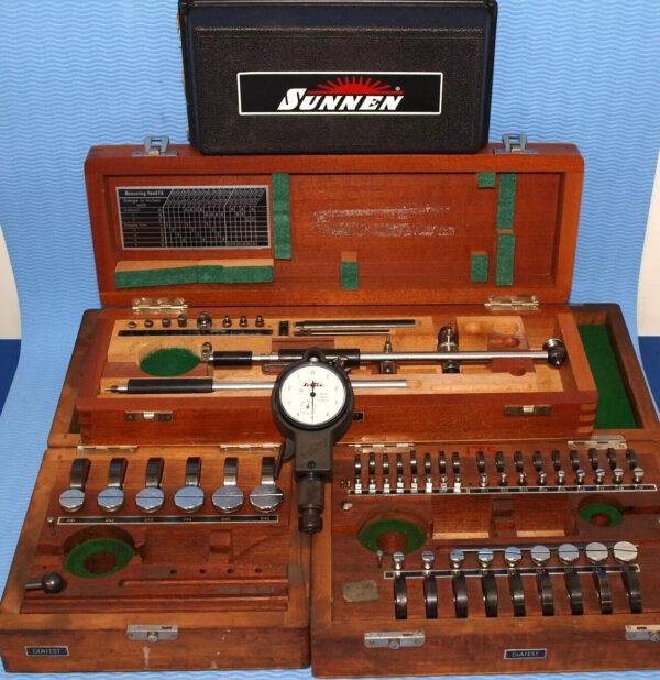 SUNNEN GR-3000 BORE GAGE + 32 DIATEST PROBES & SET RINGS + 3 GAGE HEADS .057-13″
