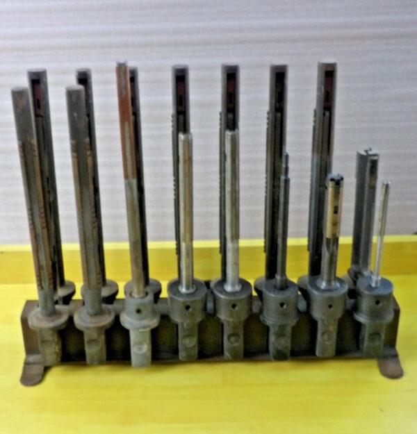 Lot of (16) Sunnen Hone Honing Mandrels on Rack