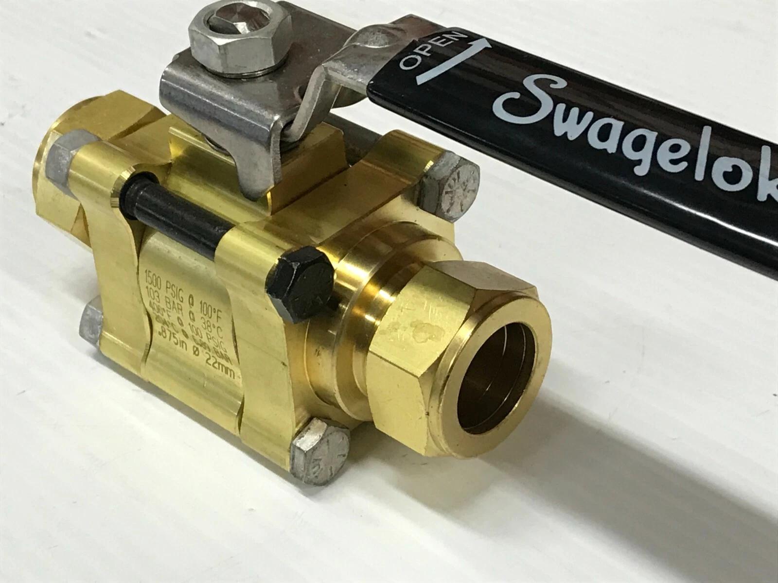 Swagelok B-65TS16 Series 60 1″ Compression Brass Ball Valve