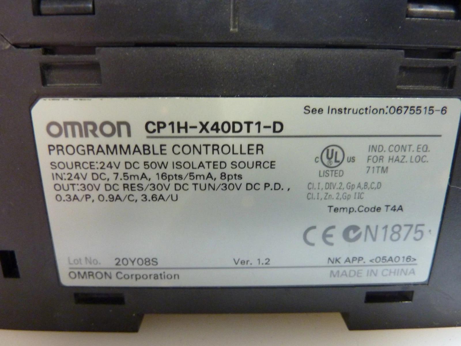 Omron SYSMAC CP1H Programmable Controller CP1H-X4ODT1-D 24VDC 50W (31519)