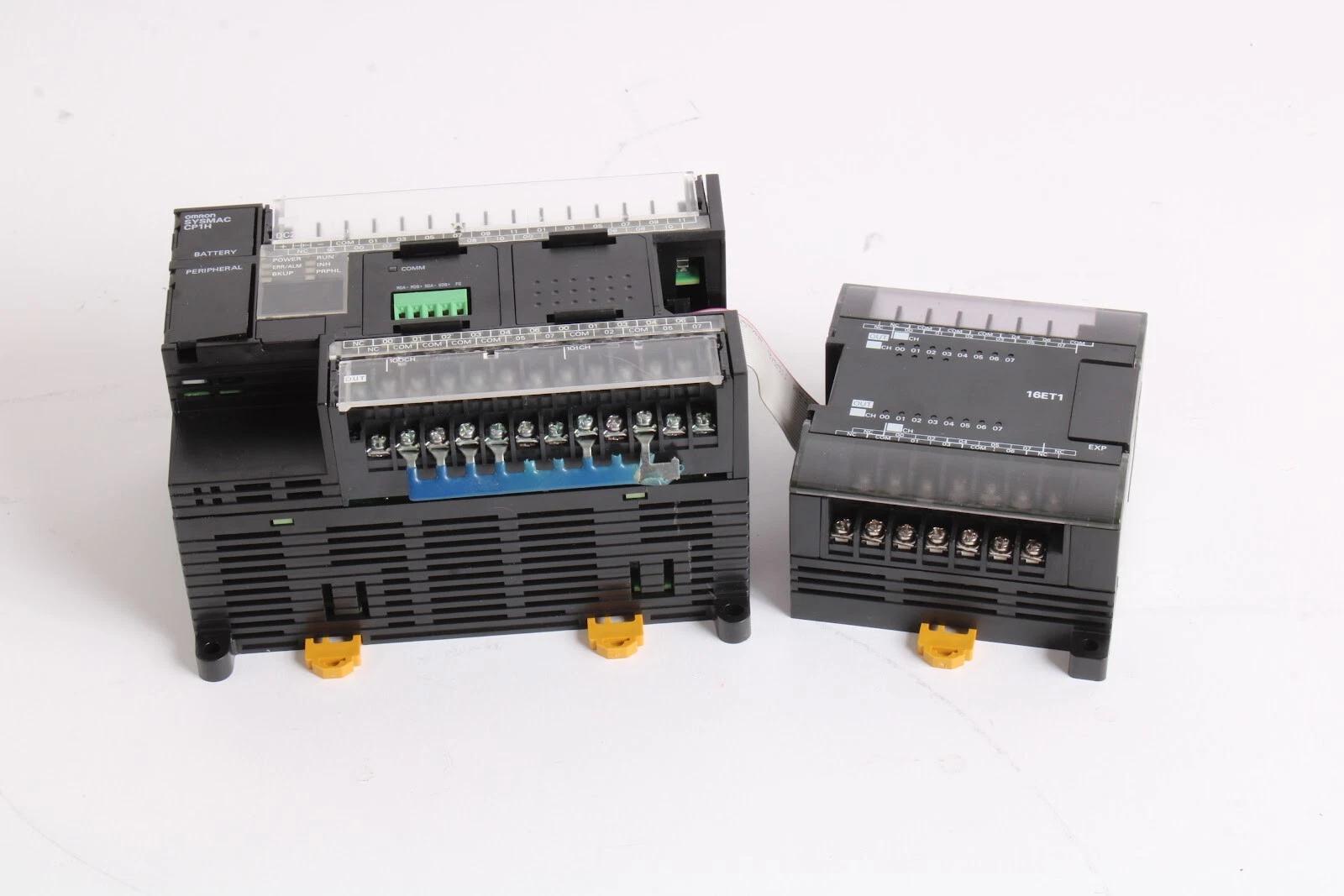Omron CP1H-X40DT-D Programmable Controller With Omron CP1W-16ET1 Output Unit