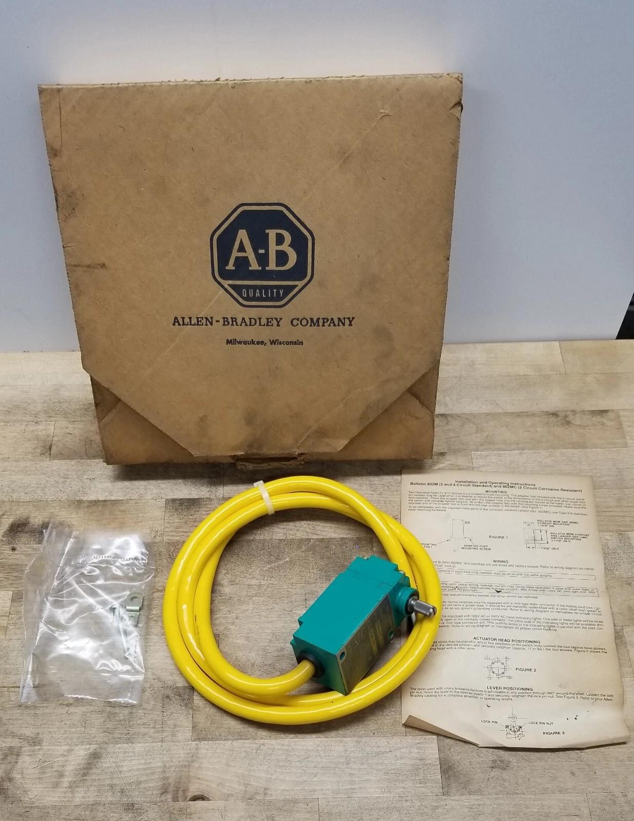 New / NOS Allen Bradley 802M-AY5 Ser/C Pre-Wired Limit Switch Lever Type