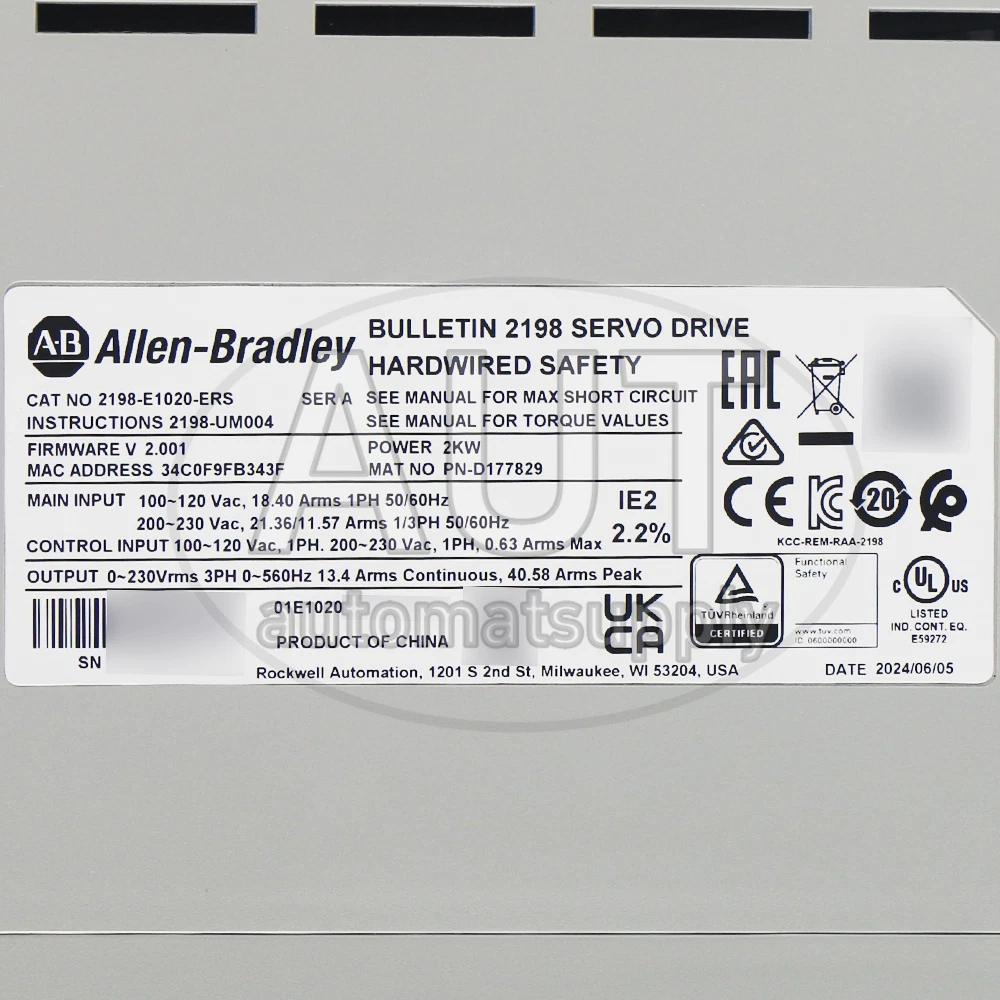 New Allen Bradley 2198-E1020-ERS Ser A Kinetix 5100 Servo Drive