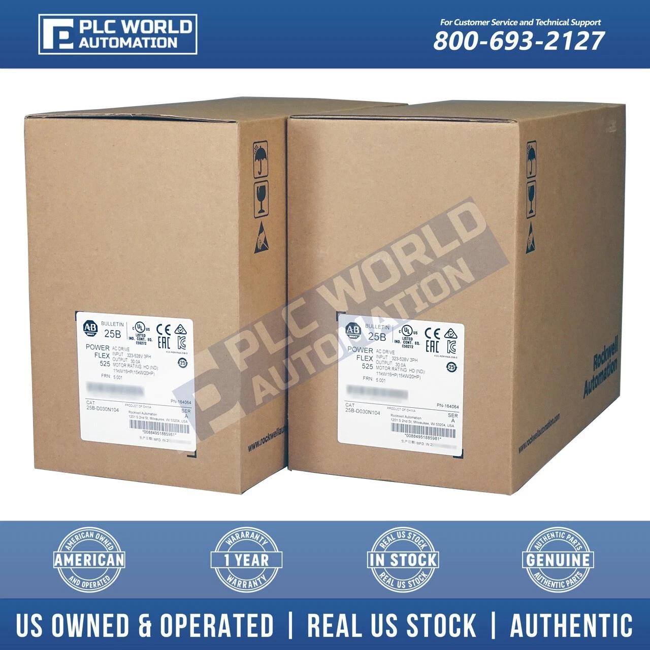 Allen Bradley 25B-D030N104 Ser A PowerFlex 525 AC Drive 15kW 20Hp, New Sealed