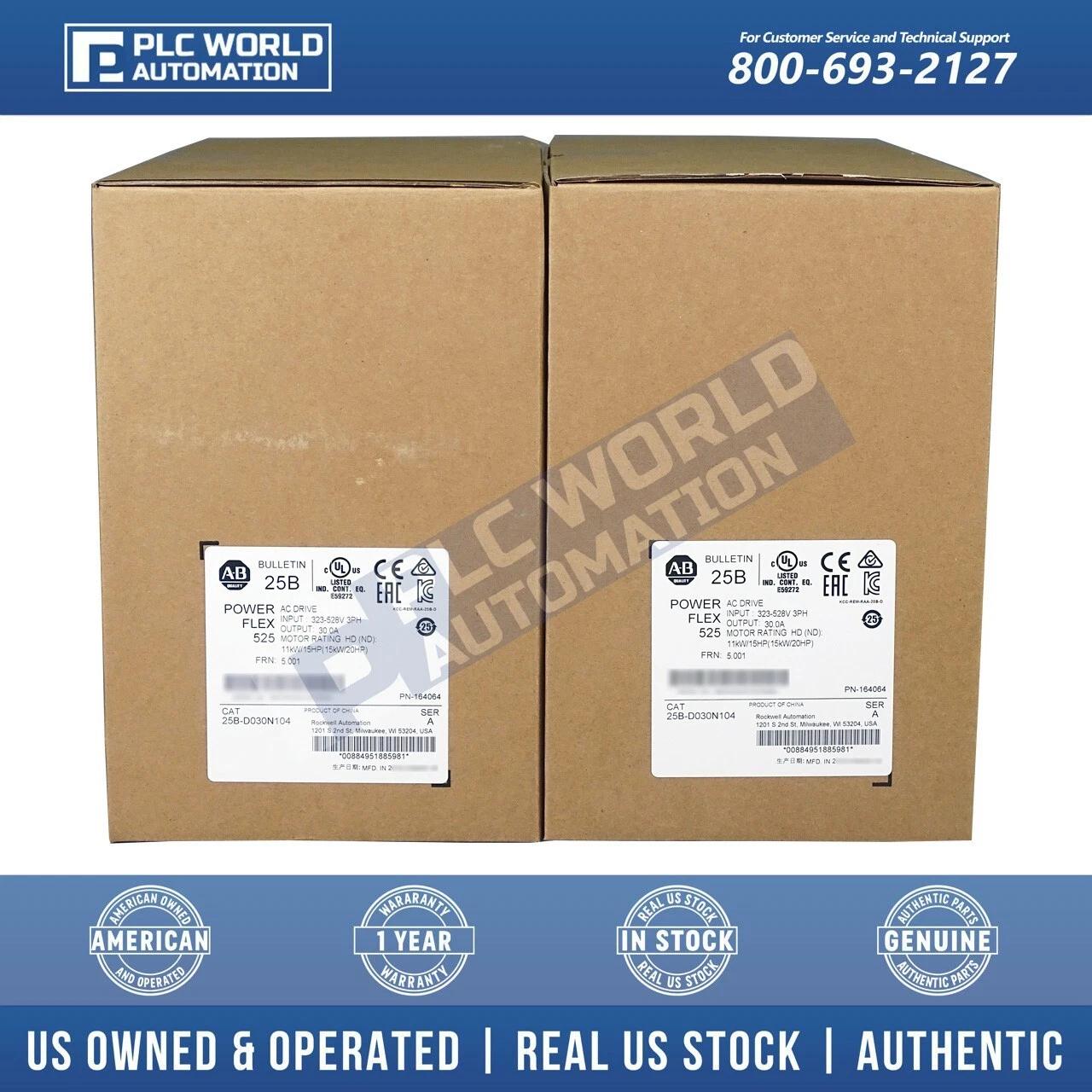 Allen Bradley 25B-D030N104 Ser A PowerFlex 525 AC Drive 15kW 20Hp, New Sealed