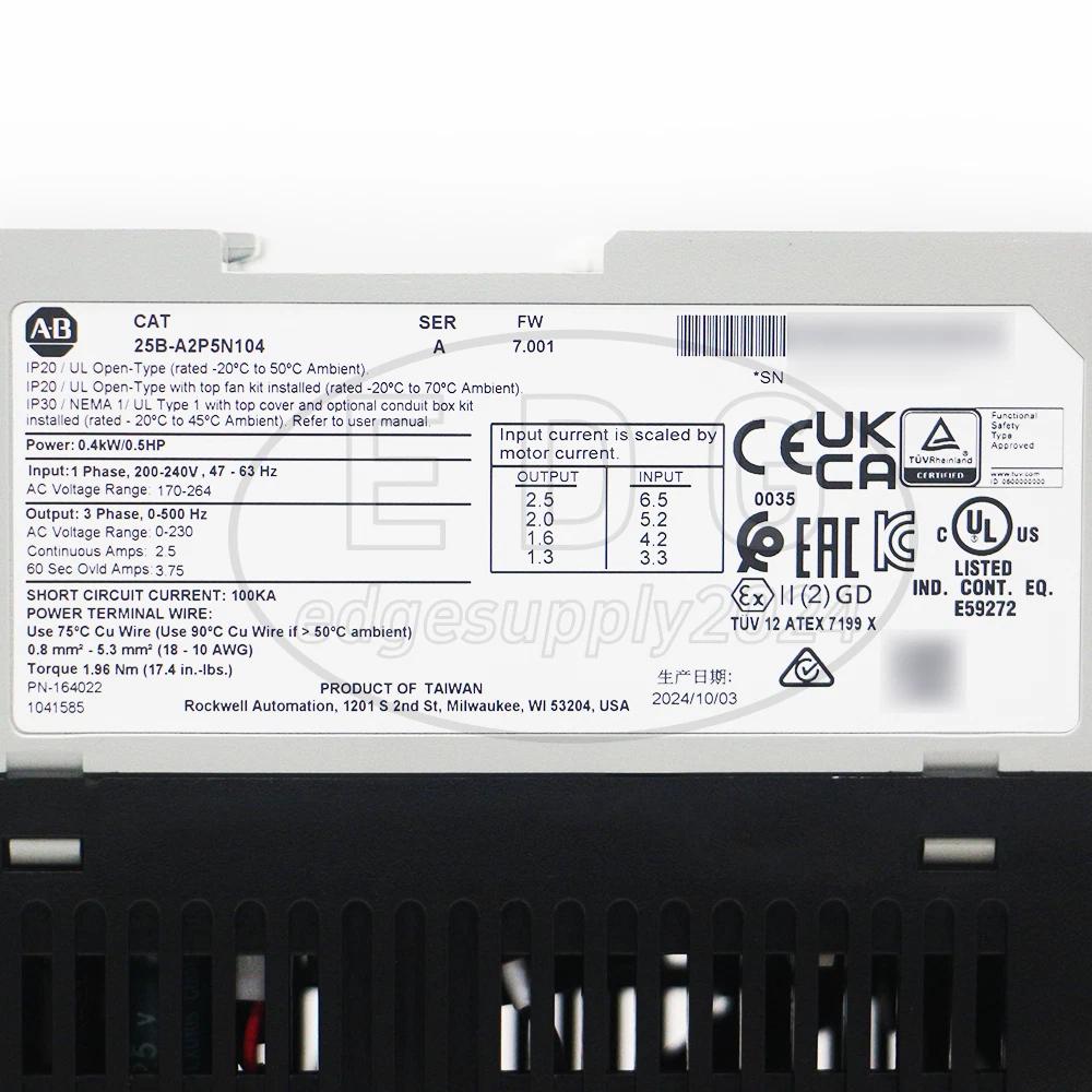 New Sealed Allen Bradley 25B-A2P5N104 Ser A PowerFlex 525 AC Drive 0.4kW 0.5Hp