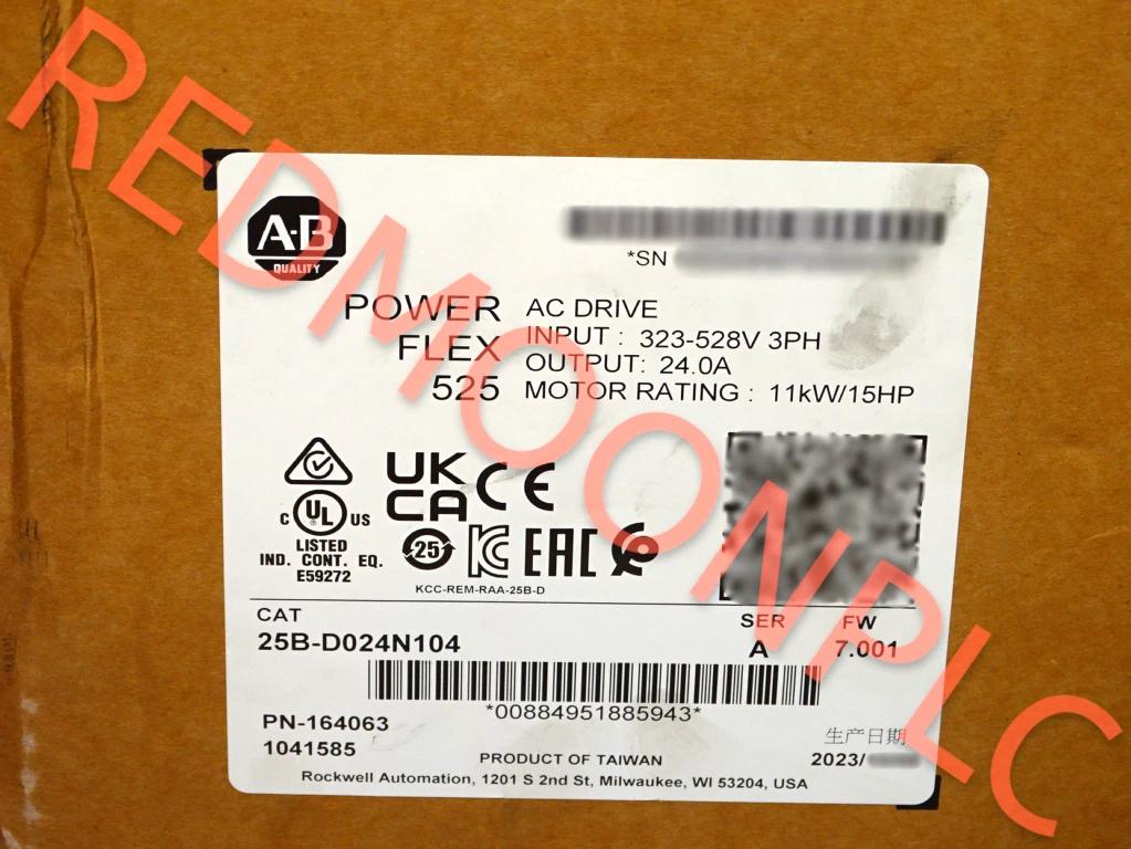 2023-2025 ORIGINAL BOX Allen Bradley 25B-D024N104 /A PowerFlex 525 AC Drive 15HP