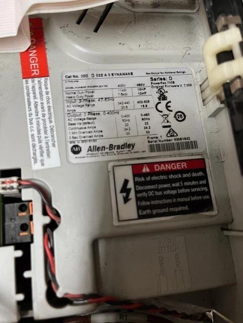 Allen Bradley 20DD022A0EYNANANE PowerFlex 700S VFD Series D