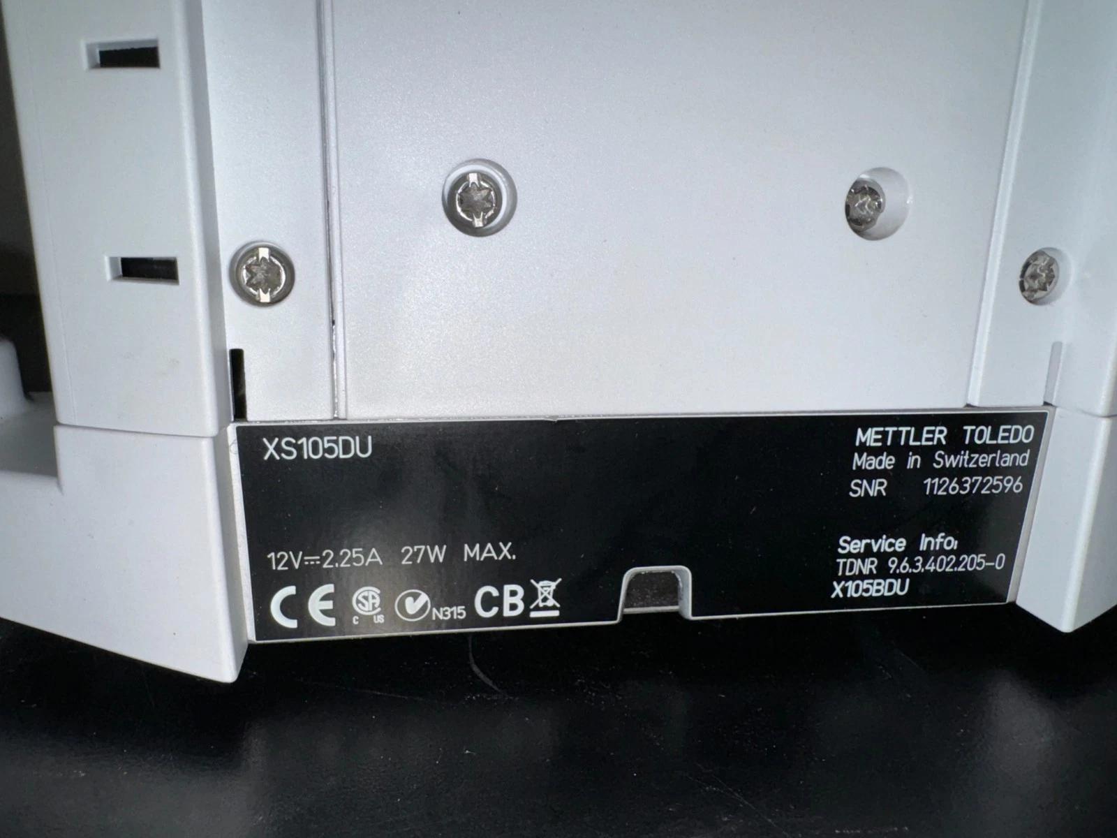 Mettler Toledo XS105DU DualRange Digital Analytical Balance Scale 18017