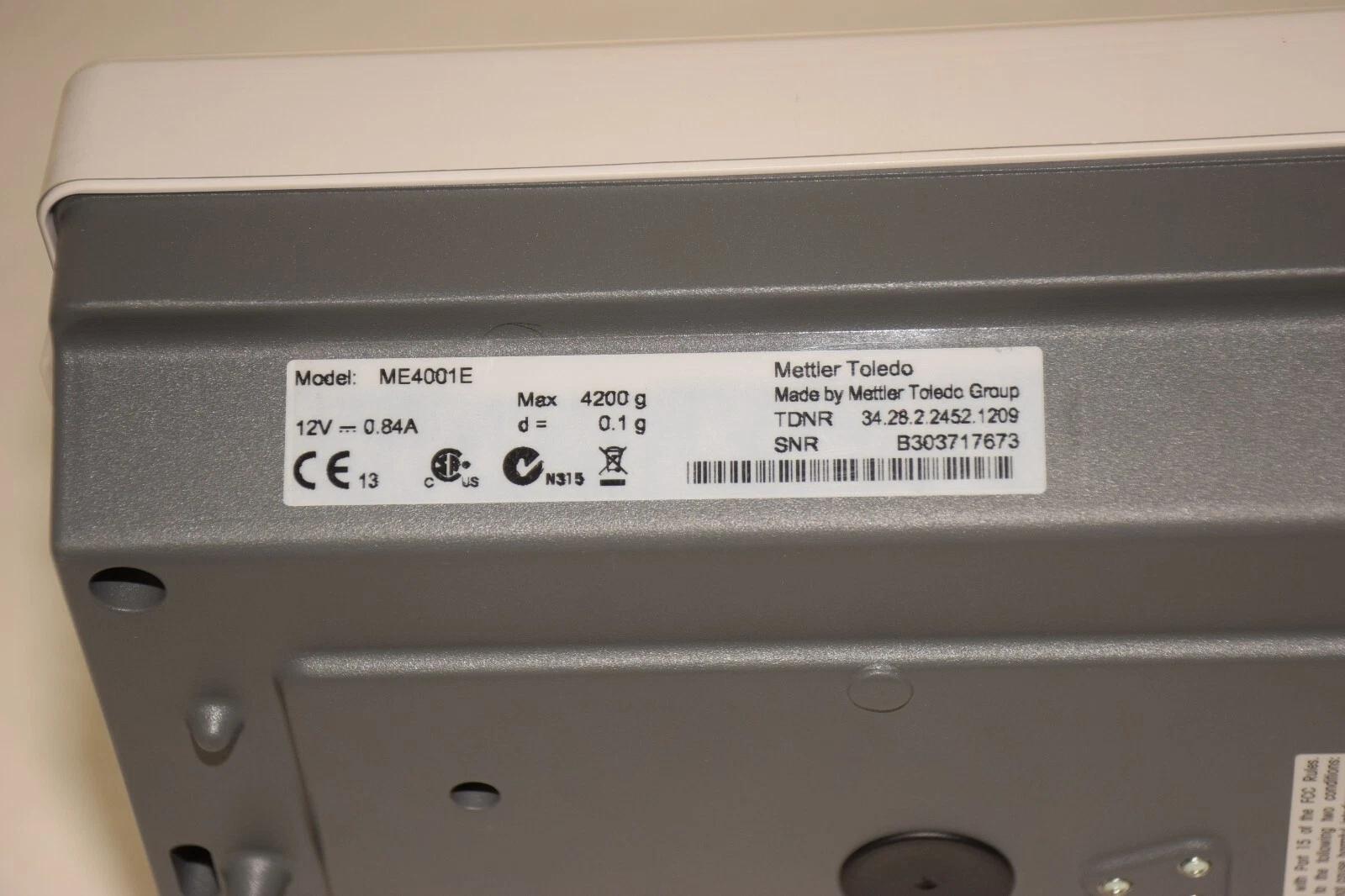 (NEW) METTLER TOLEDO ME4001E 12V 0.84A Precision Balance Scale