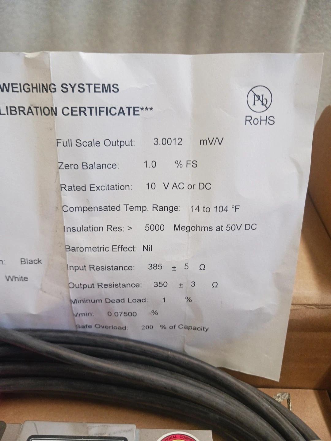 Rice Lake Weighing Systems RL30000-2.5K Class 111,5,M Replace Lab Automation