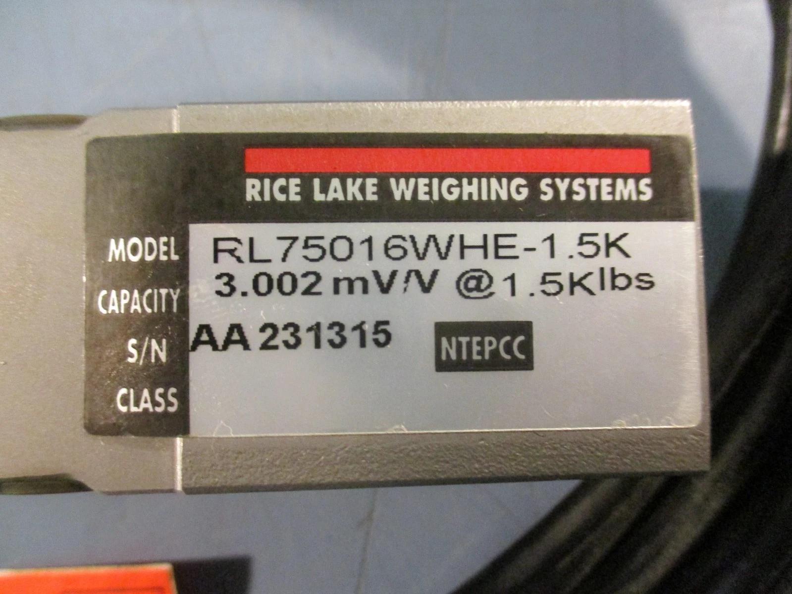 Rice Lake Weighing Systems RL75016WHE-1.5K Load Cell 3.002mV/V @ 1.5K lbs