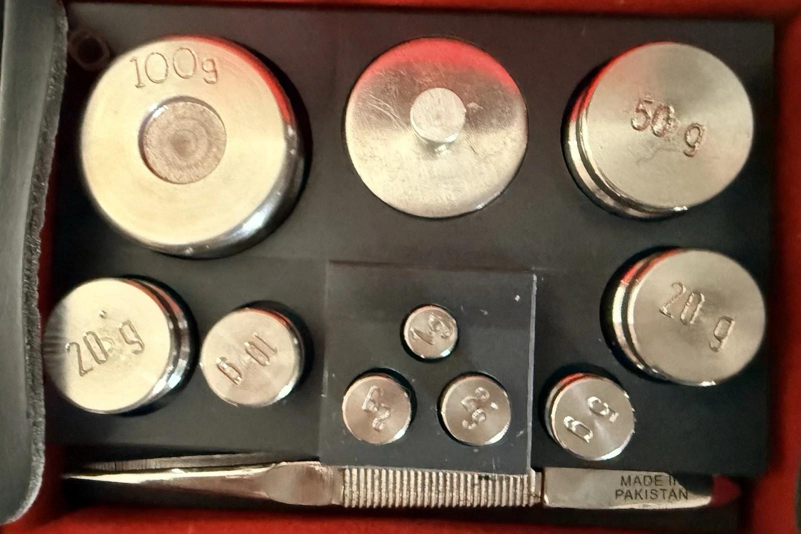 Vintage Rice Lake Weighing Systems Weight Set 1mg-500mg, 1g-100g with Case