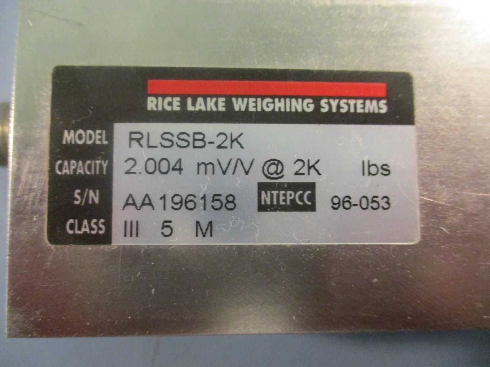 Rice Lake Weighing Systems RLSSB-2K Load Cell 2.004 mV/V @ 2K lbs