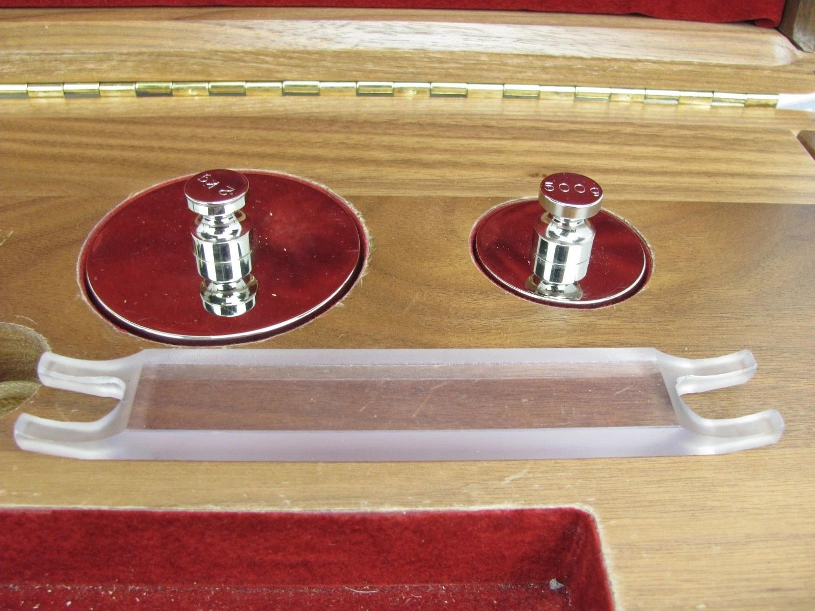 RICE LAKE WEIGHING SYSTEMS – 1g to 2kg – (14) Weights, HARDWOOD CASE Refurbished