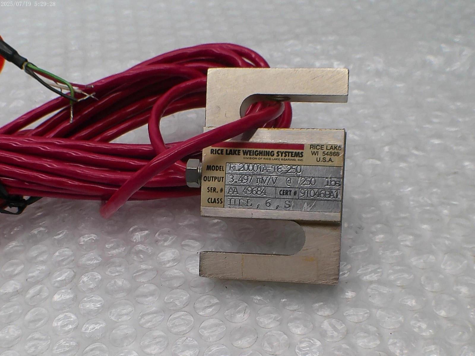 RICE LAKE WEIGHING SYSTEMS RL20001A-T6-250 LOAD CELL NSNP
