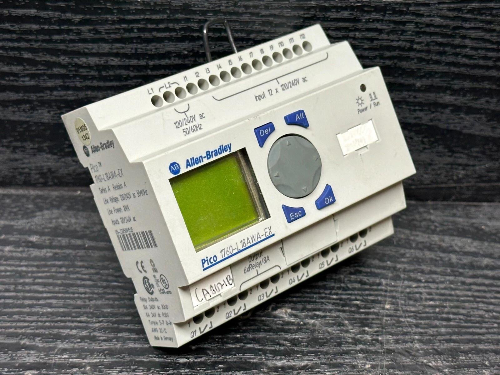 Allen Bradley 1760-L18AWA-EX Ser A Pico Controller CPU 12 Input 6 Output *PARTS