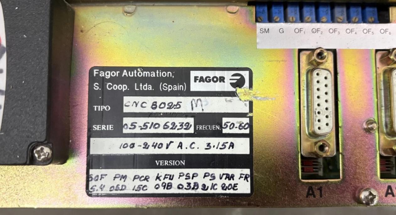 FAGOR AUTOMATION CNC 8025 CONTROL PANEL **PARTS ONLY**